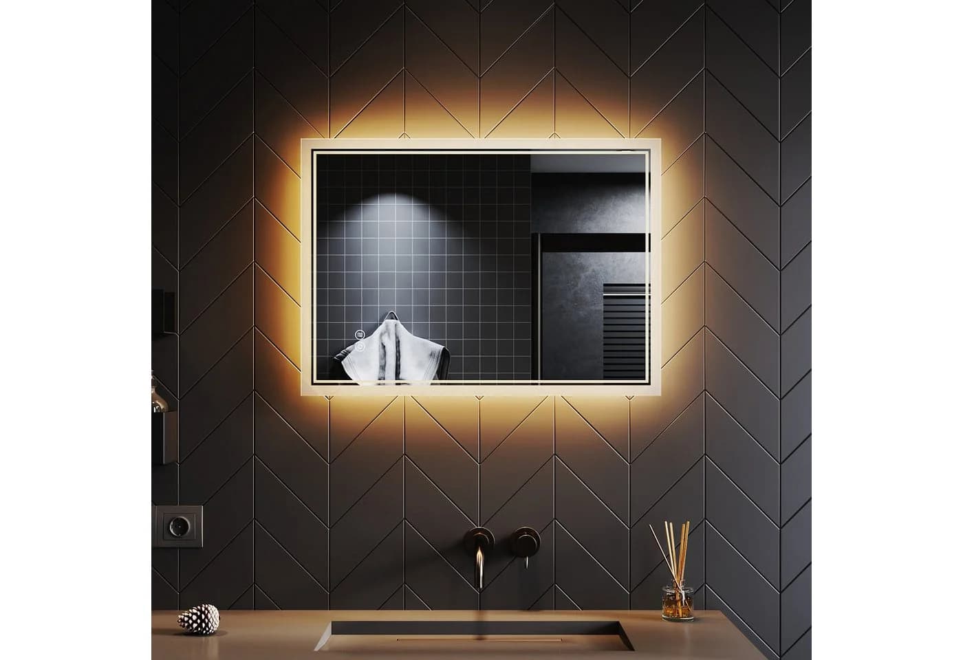 SONNI Badspiegel mit LED-Beleuchtung und Bluetooth-Lautsprecher - Bild 2