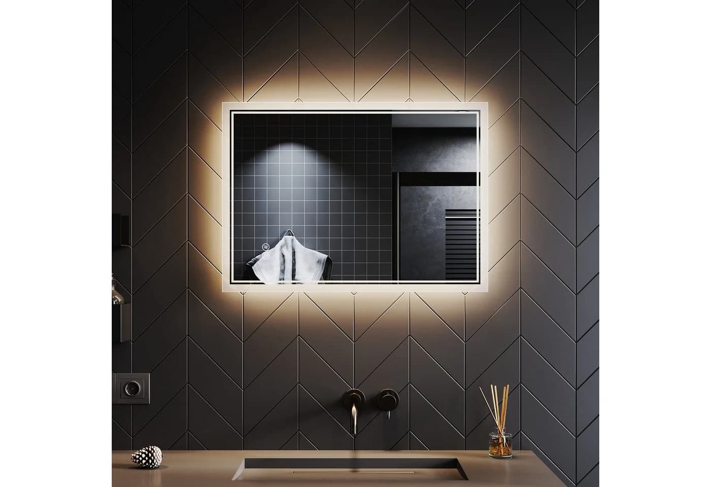 SONNI Badspiegel mit LED-Beleuchtung und Bluetooth-Lautsprecher - Bild 3