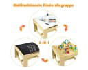 COSTWAY Kindersitzgruppe 3-tlg. Kindertisch mit 2 Stühlen Stauraum & Tafel Orange Bild 5