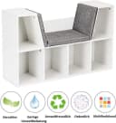 COSTWAY Bücherregal mit Leseecke und Kissen, 6 Fächer, Weiß Bild 1