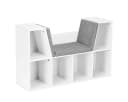 COSTWAY Bücherregal mit Leseecke und Kissen, 6 Fächer, Weiß Bild 2