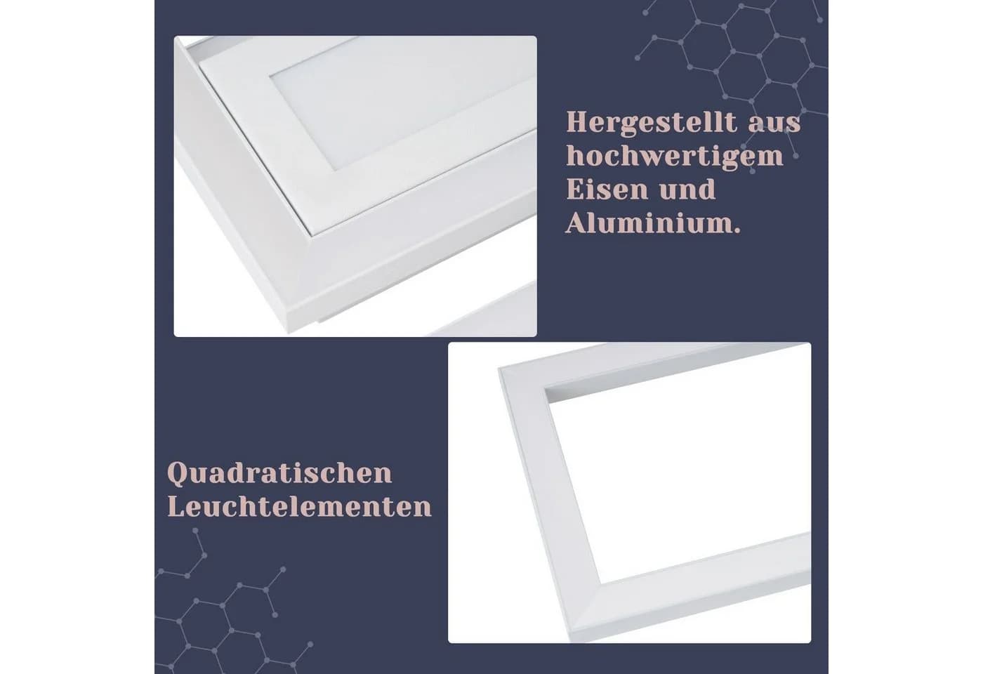 Nettlife LED Deckenleuchte Modern Dimmbar Schwarz 50W 95CM Geometrisch - Bild 3