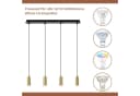 Nettlife Pendelleuchte 4-Flammig Holz Esstisch Höhenverstellbar LED wechselbar Gold Bild 4