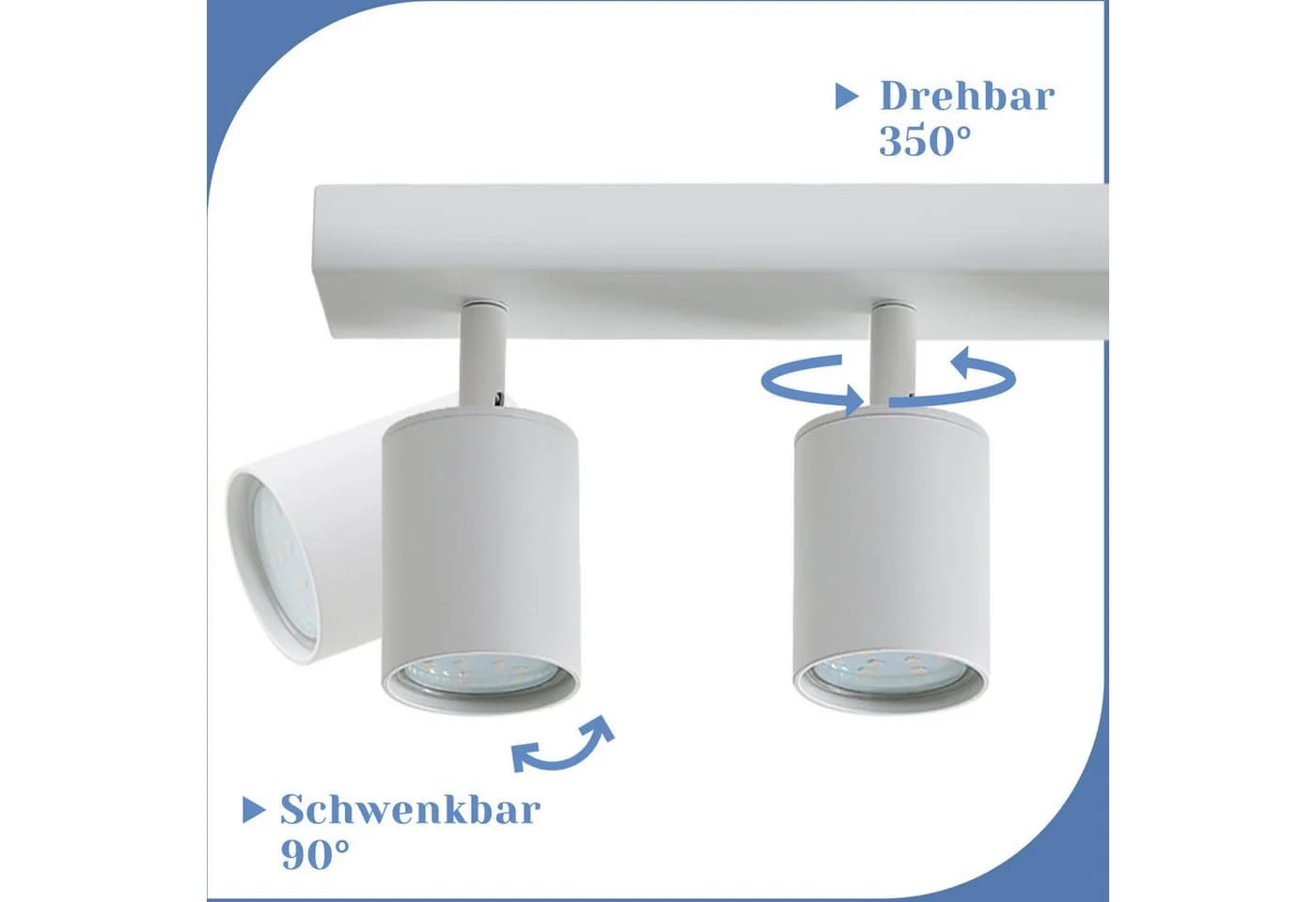 Nettlife Deckenstrahler Weiß GU10 LED wechselbar 350° - Bild 3