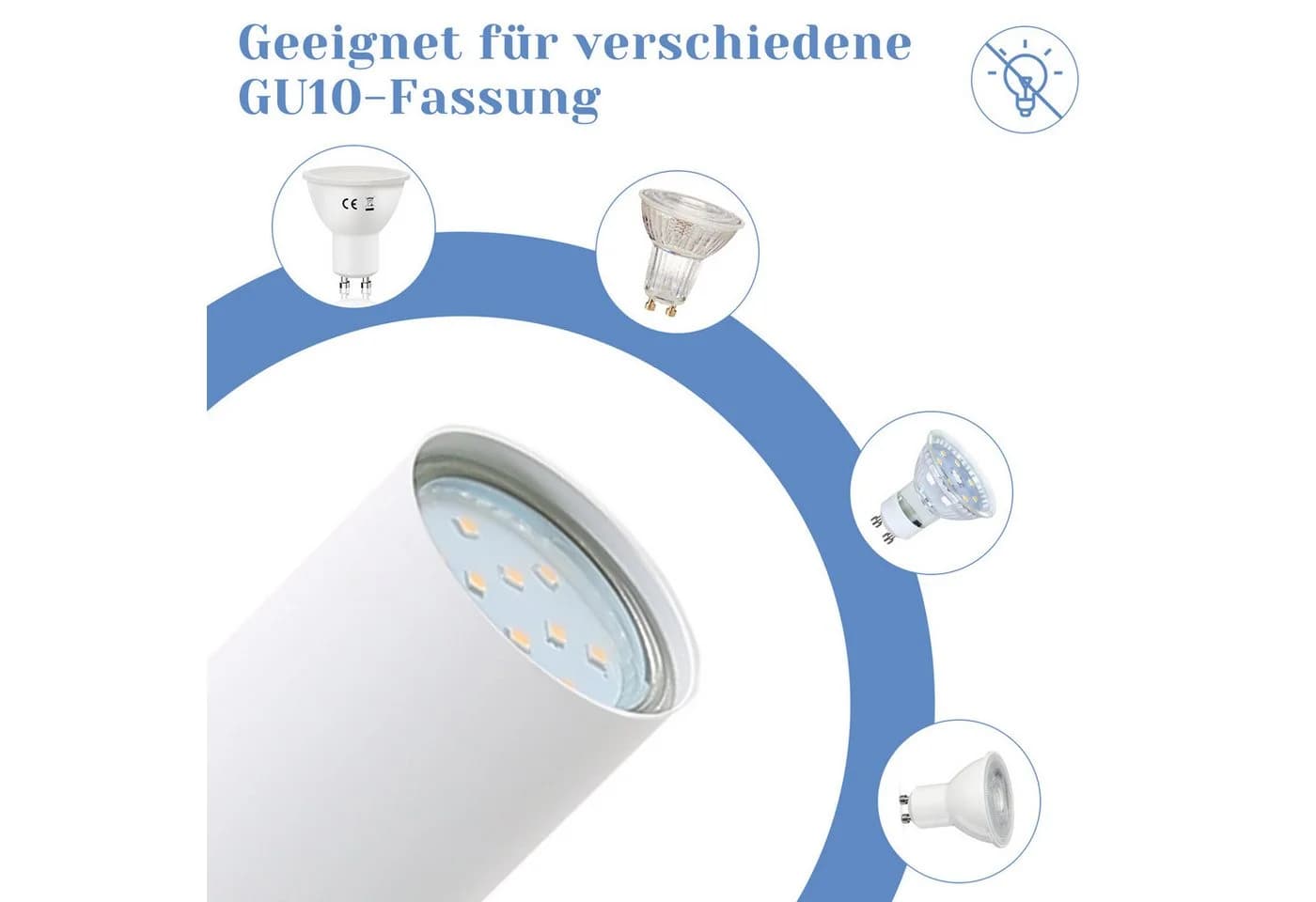 Nettlife Deckenstrahler Weiß GU10 LED wechselbar 350° - Bild 4