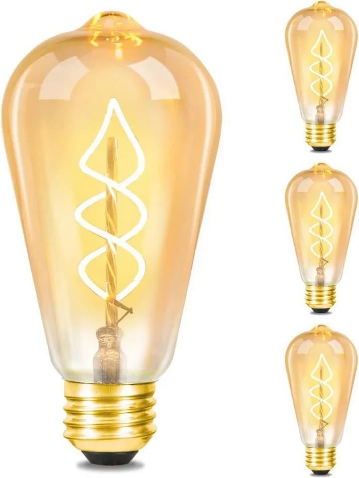 Nettlife LED Retro 4W E27 Glühlampe Warmweiß 3 St. für Nostalgie & Retro Beleuchtung - Bild 2