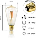 Nettlife LED Retro 4W E27 Glühlampe 6er Set Warmweiß Bild 4