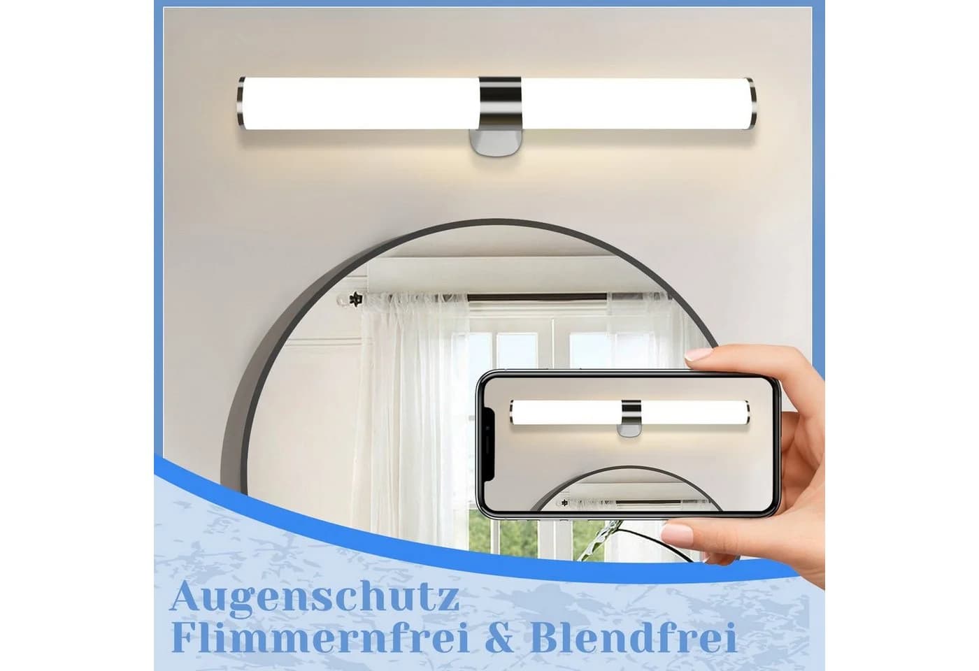 Nettlife LED Spiegelleuchte Chrom Wandlampe Neutralweiß - Bild 3