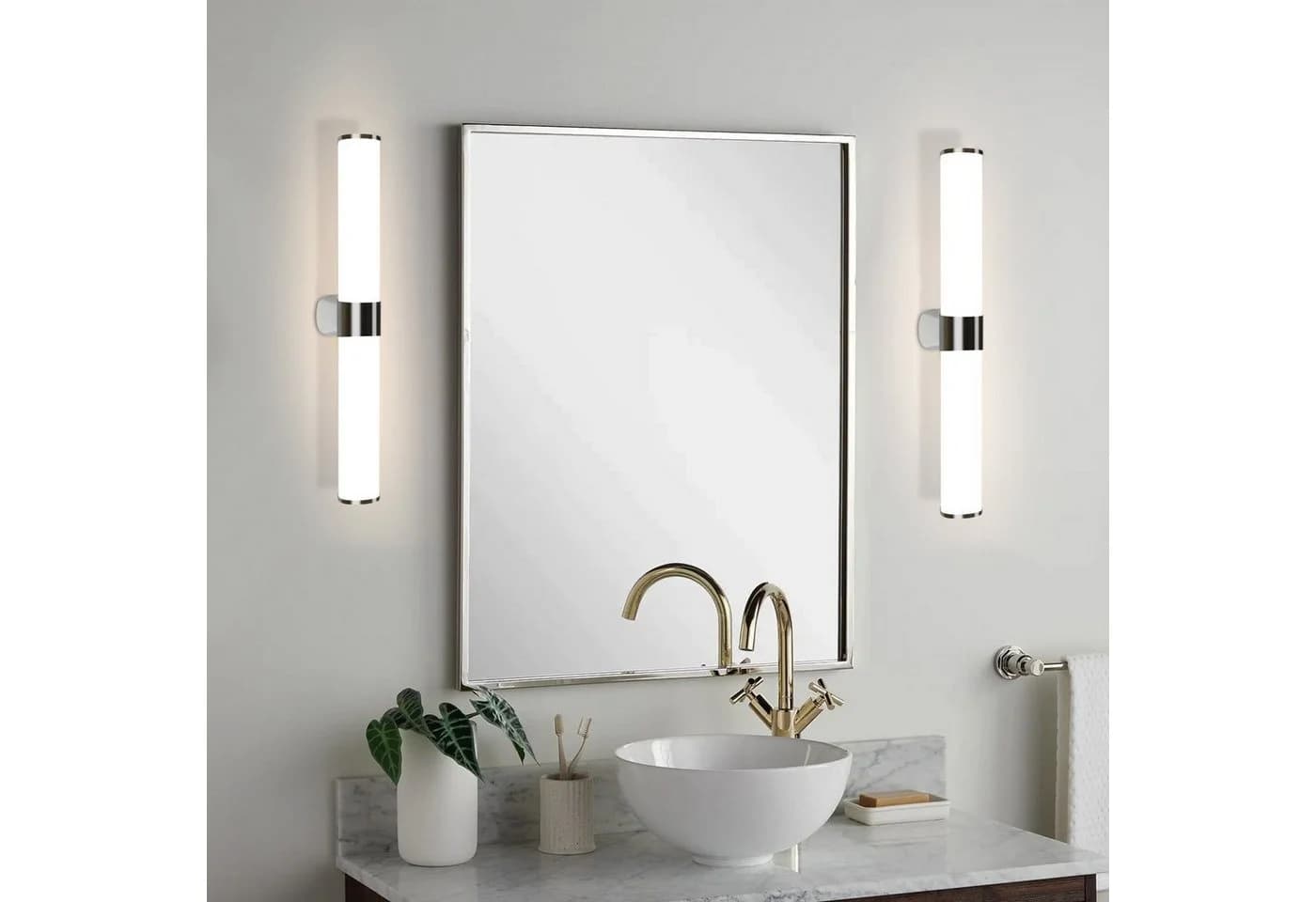 Nettlife LED Spiegelleuchte Bad Spiegellampe Chrom Wandlampe Neutralweiß - Bild 5