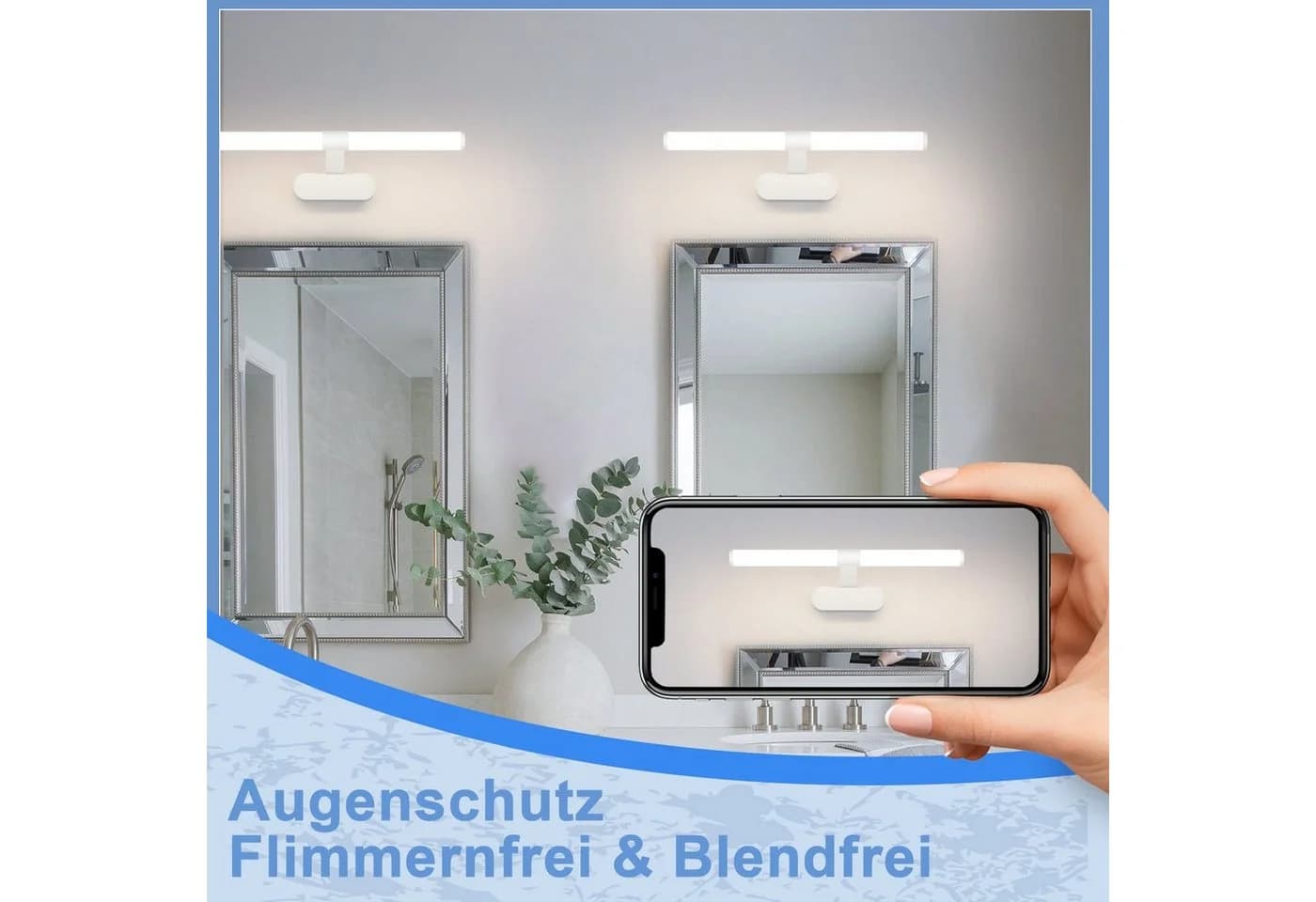 Klassische Spiegelleuchte in Schwarz - Bild 4
