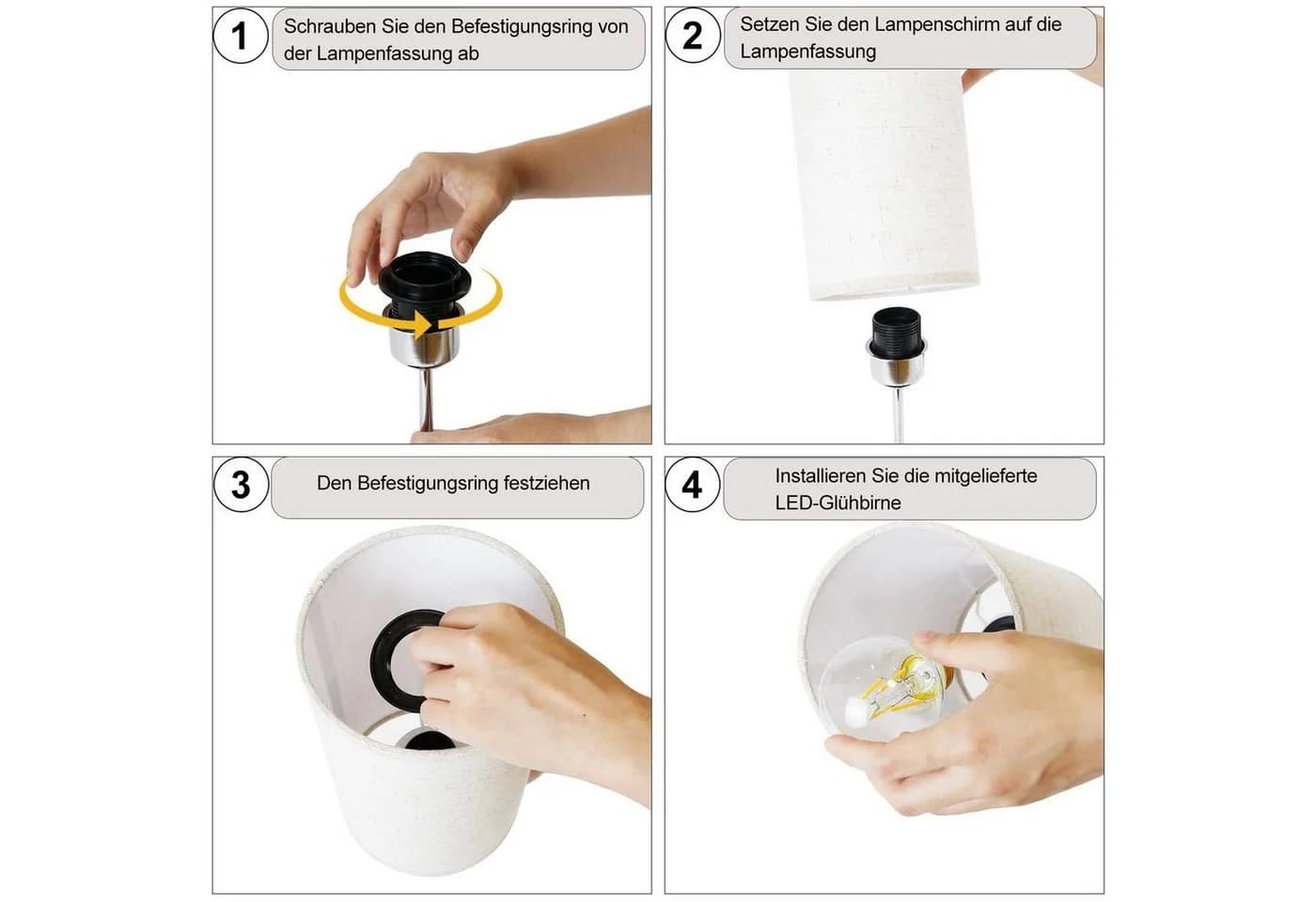 Nettlife Nachttischlampe Touch Dimmbar USB Warmweiß - Bild 5
