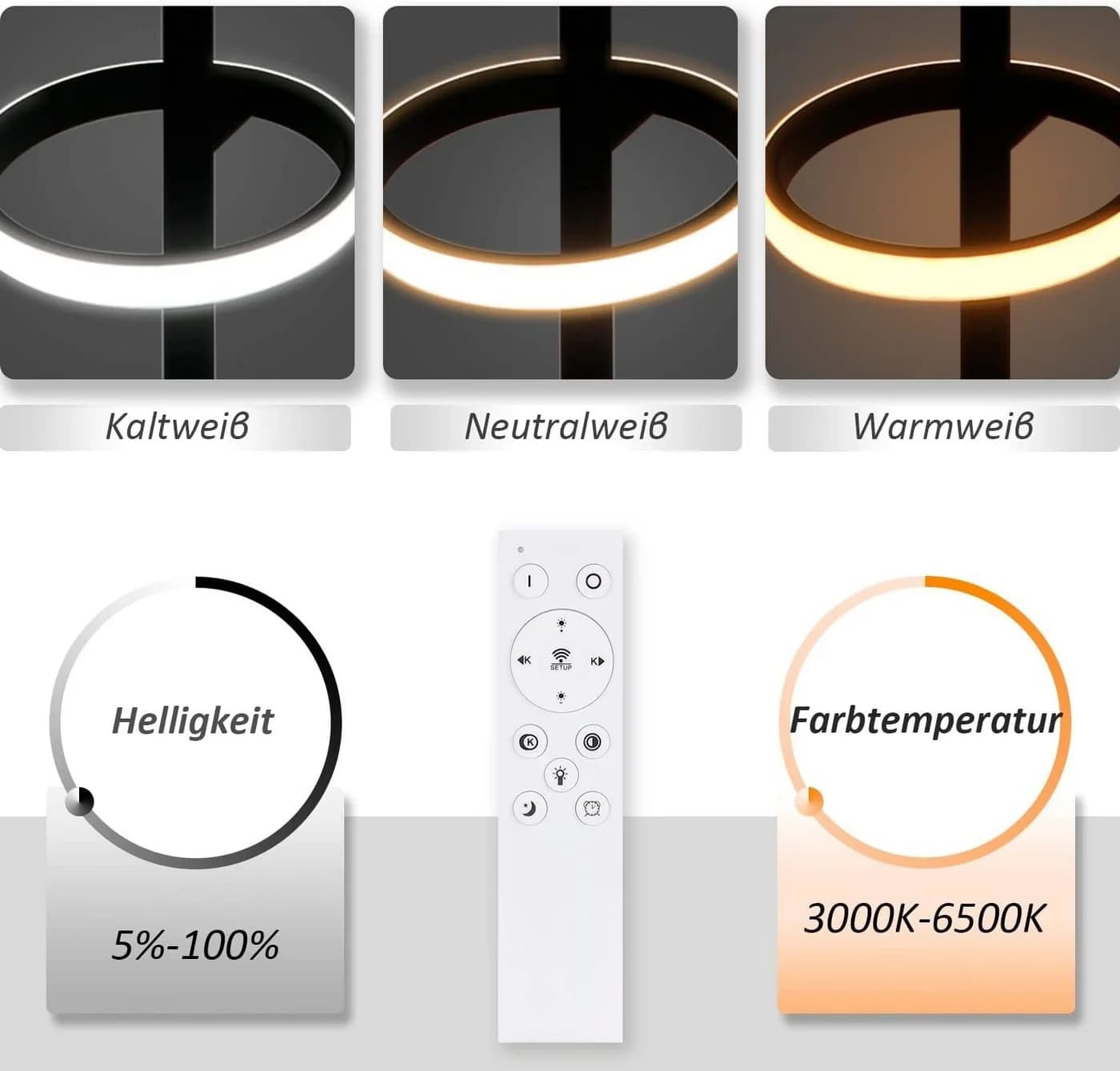 Nettlife LED Pendelleuchte Schwarz Modern Dimmbar