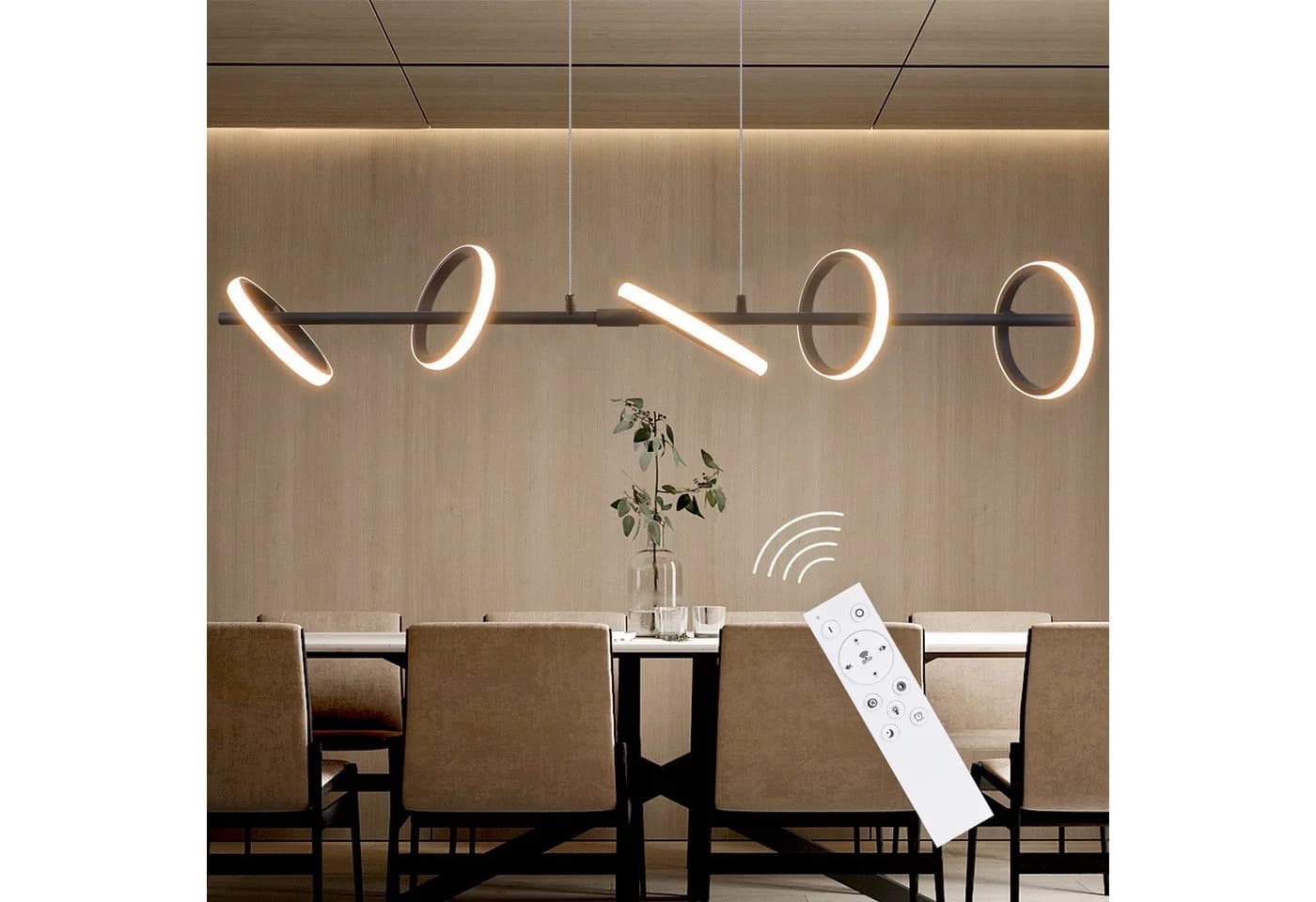 Nettlife LED Pendelleuchte Schwarz Modern Dimmbar - Bild 2