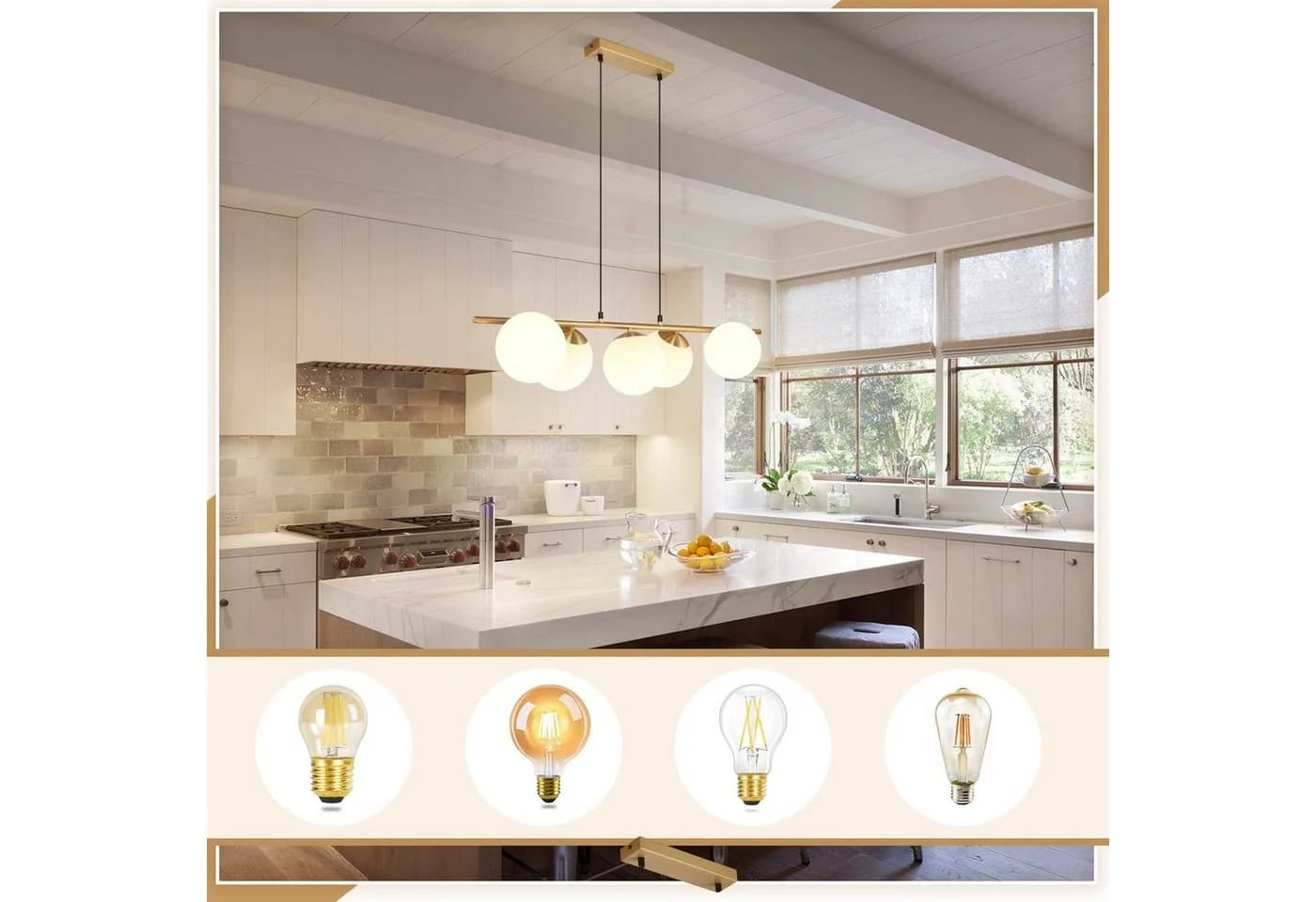 Nettlife Pendelleuchte Schwarz Glas Hängelampe E27 5-Flammig 150cm Höhenverstellbar LED wechselbar - Bild 4