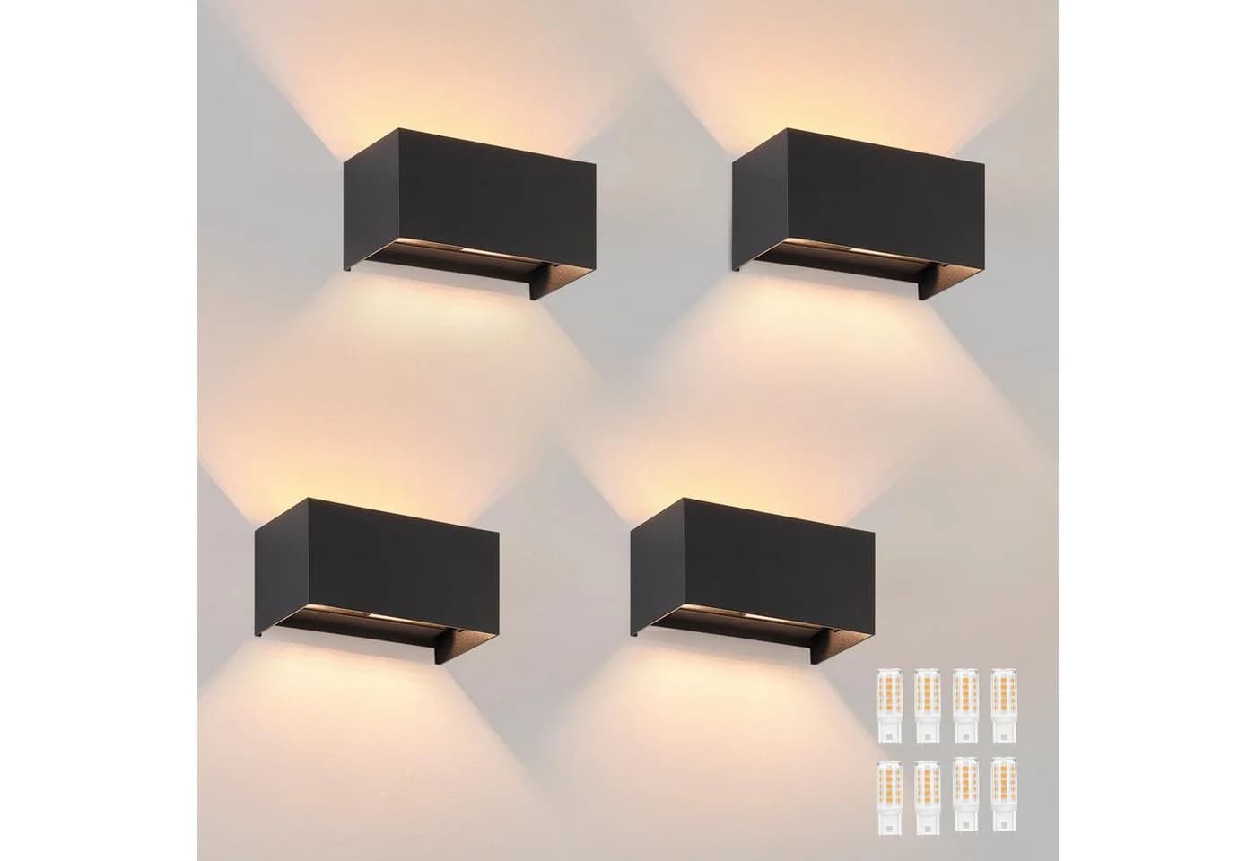 Nettlife LED Wandleuchte Schwarz Up und Down Außenlampe Garten - Bild 2