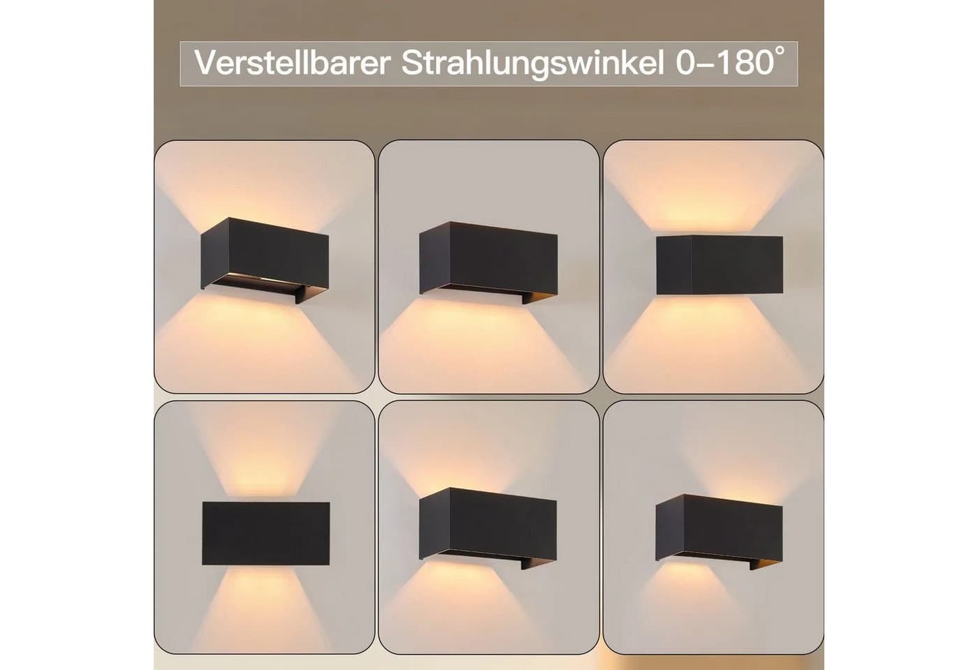 Nettlife LED Wandleuchte Schwarz Up und Down Außenlampe Garten - Bild 4