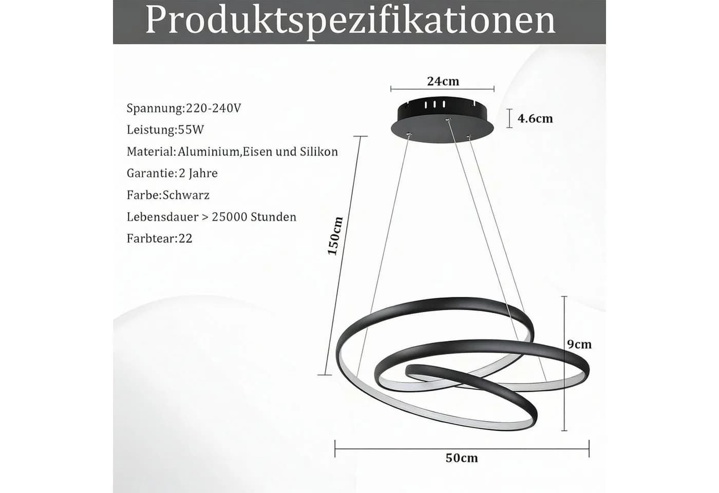 Moderne LED-Pendelleuchte in verschiedenen Farben - Bild 4