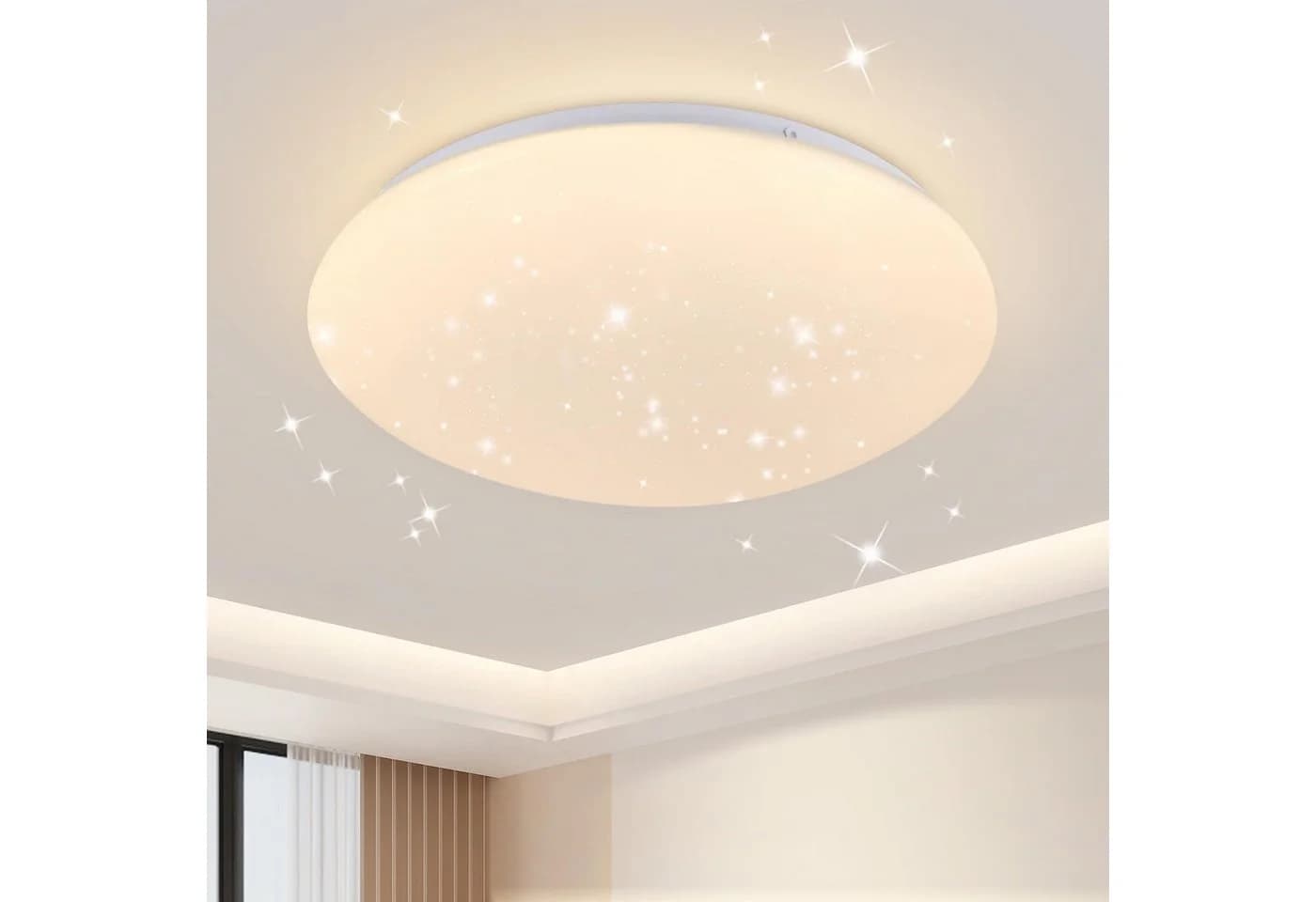 Nettlife LED Deckenleuchte Sternenhimmel Weiß 12W Warmweiß - Bild 2