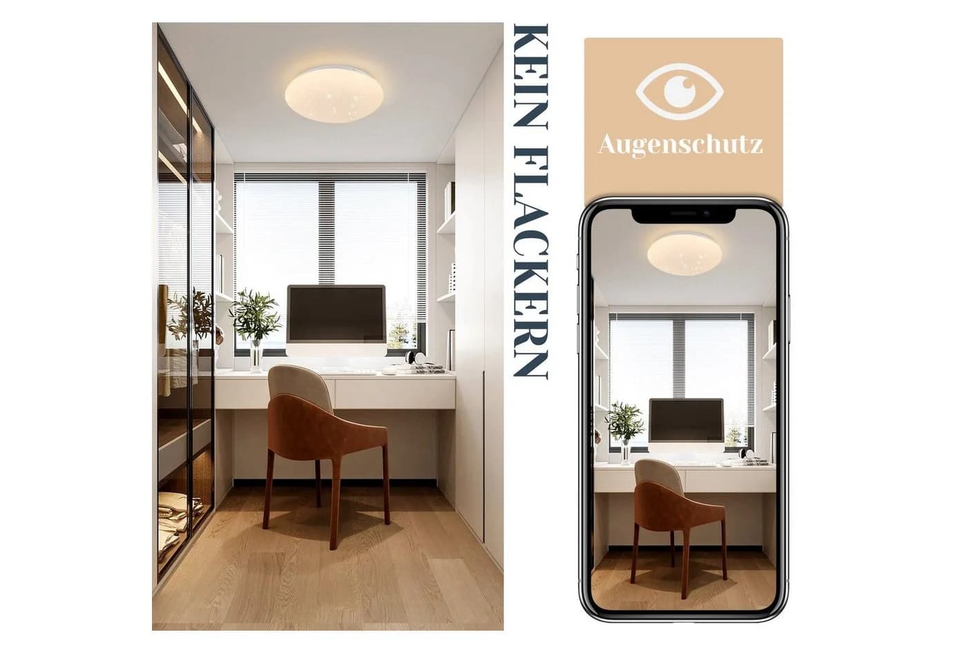 Nettlife LED Deckenleuchte Sternenhimmel Weiß 12W Warmweiß - Bild 3