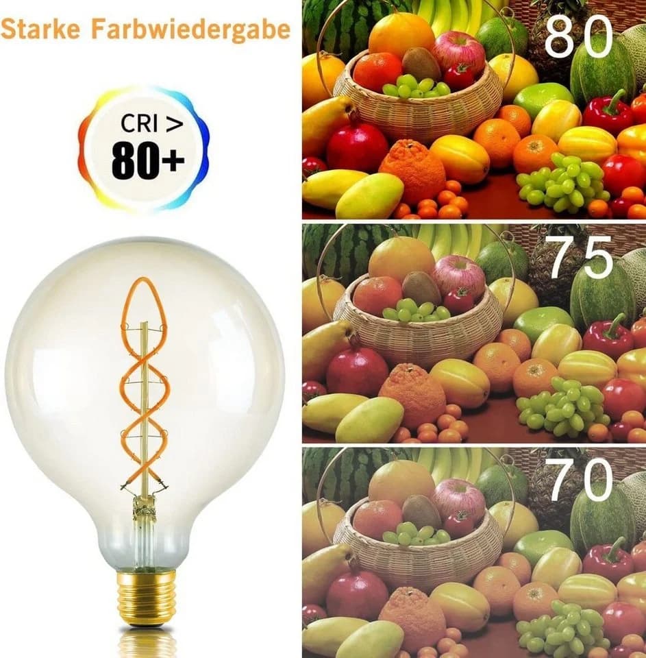 Nettlife LED E27 4W Edison Globelampen G125 Gold - Bild 4