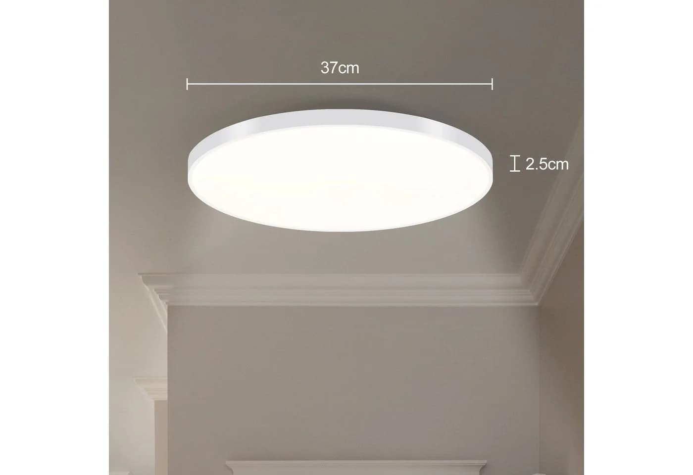 ZMH LED Deckenleuchte Dimmbar Schwarz Weiß 37cm - Bild 5
