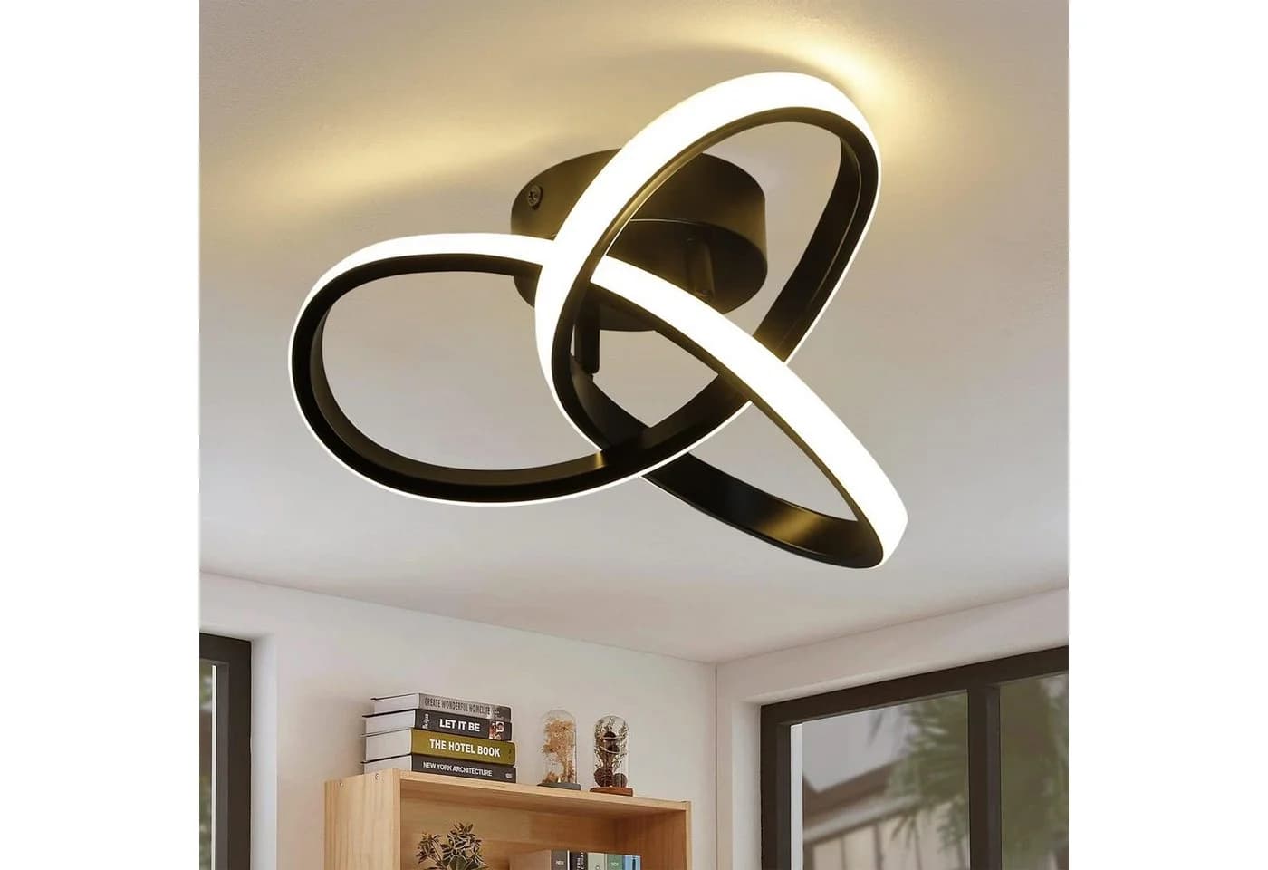 Nettlife LED Deckenleuchte Modern Schwarz-Weiß Flimmfrei Blendfrei Warmweiß - Bild 2
