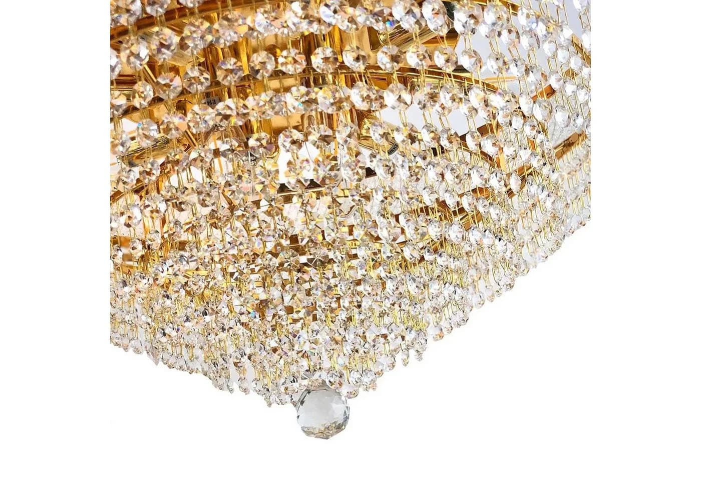 PGA-Lights Deckenleuchte Granada Gold Kristall Ø60cm