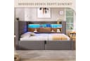 SeedWave Daybett Leinen-Polsterbett mit Stauraum & LED-Beleuchtung Grau Bild 1