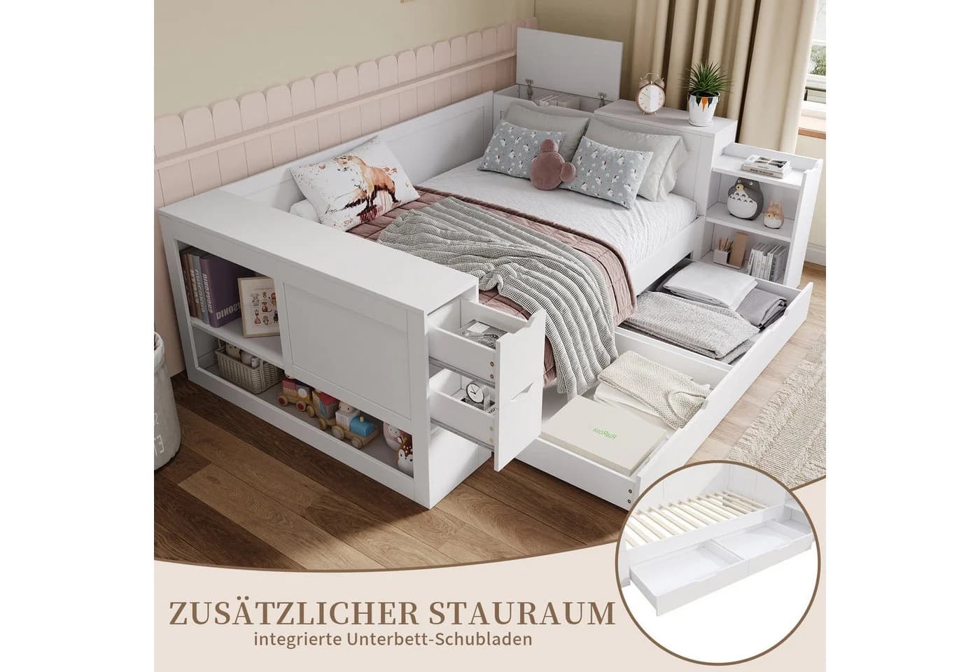 SeedWave Daybett Holzbett mit Stauraum und Schubladen - Bild 5