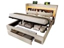 SeedWave Polsterbett Beige mit LED, Stauraum & Ladefunktion Bild 2