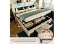 SeedWave Polsterbett Beige mit LED, Stauraum & Ladefunktion Bild 4