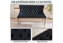 SeedWave Esszimmerbank Samt Schwarz Silberbeine Französischer Luxusstil Bild 3