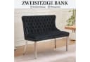 SeedWave Esszimmerbank Samt Schwarz Silberbeine Französischer Luxusstil Bild 4
