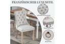 SeedWave Esszimmerstuhl 2er Set Leinen beige mit Massivholzfüßen Bild 3