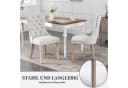 SeedWave Esszimmerstuhl 2er Set Leinen beige mit Massivholzfüßen Bild 5