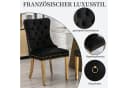 SeedWave Esszimmerstuhl 2er Set Schwarz/Gold Samt mit Ziernieten Bild 3