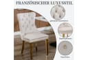 SeedWave Esszimmerstuhl 2er Set Beige Samt mit Ziernieten Bild 3