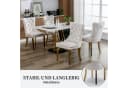 SeedWave Esszimmerstuhl 2er Set Beige Samt mit Ziernieten Bild 5