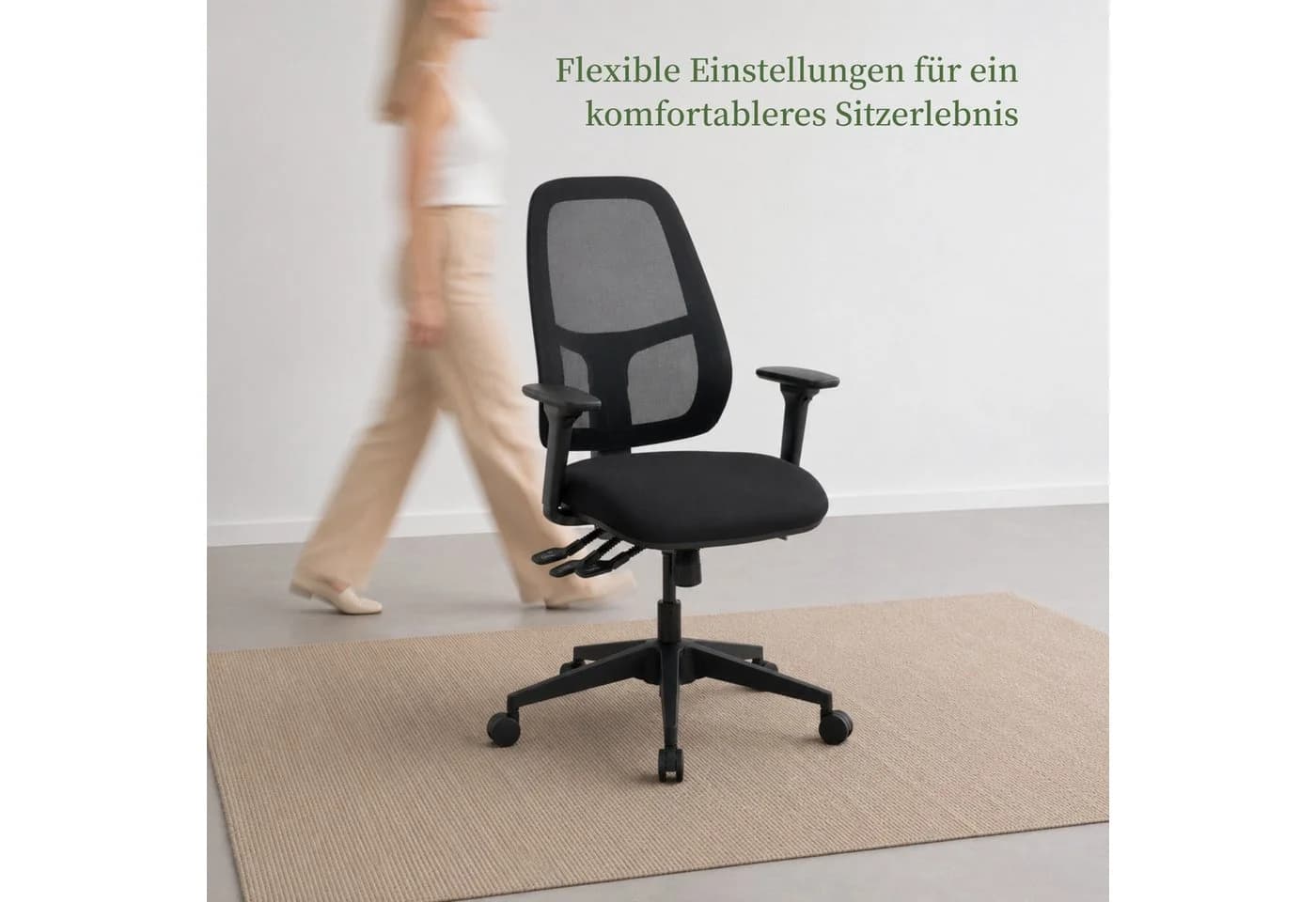 SeedWave Bürostuhl Höhenverstellbar mit Netzrücken & 3D-Armlehnen