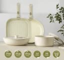 ElitVita Topf-Set 23-tlg. Beige Aluminiumguss Antihaft Bild 5
