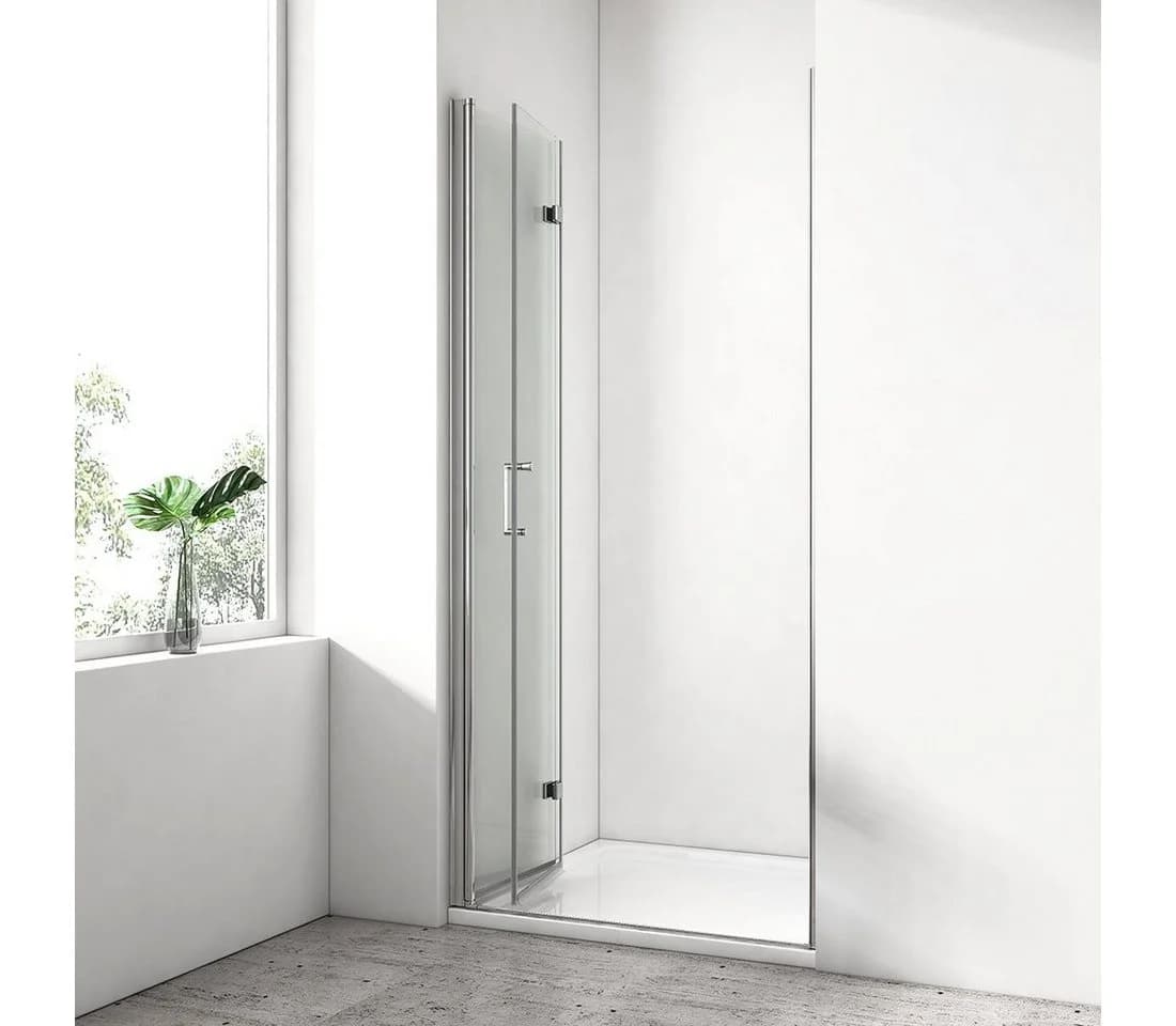 EMKE Dusch-Falttür 195 cm Rahmenlose Falttür Klarglas