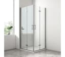 EMKE Eckdusche Duschkabine Eckeinstieg mit Hebe-Senk-Mechanismus Falttür, H:195cm Set, BxT: 75x75 cm, Sicherheitsglas Bild 2
