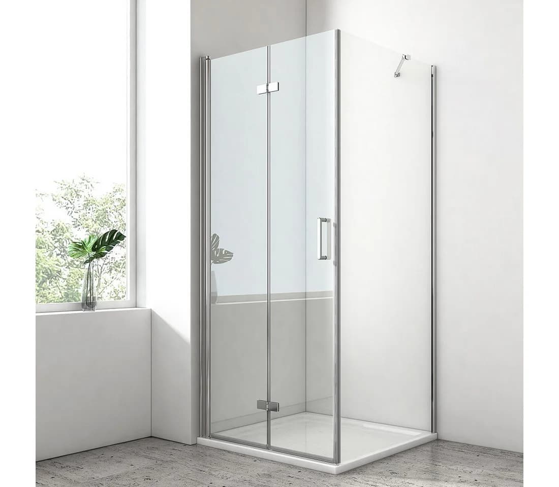 Eckdusche aus Sicherheitsglas und Nano-Glas, klar, 75x80x6mm - Bild 2