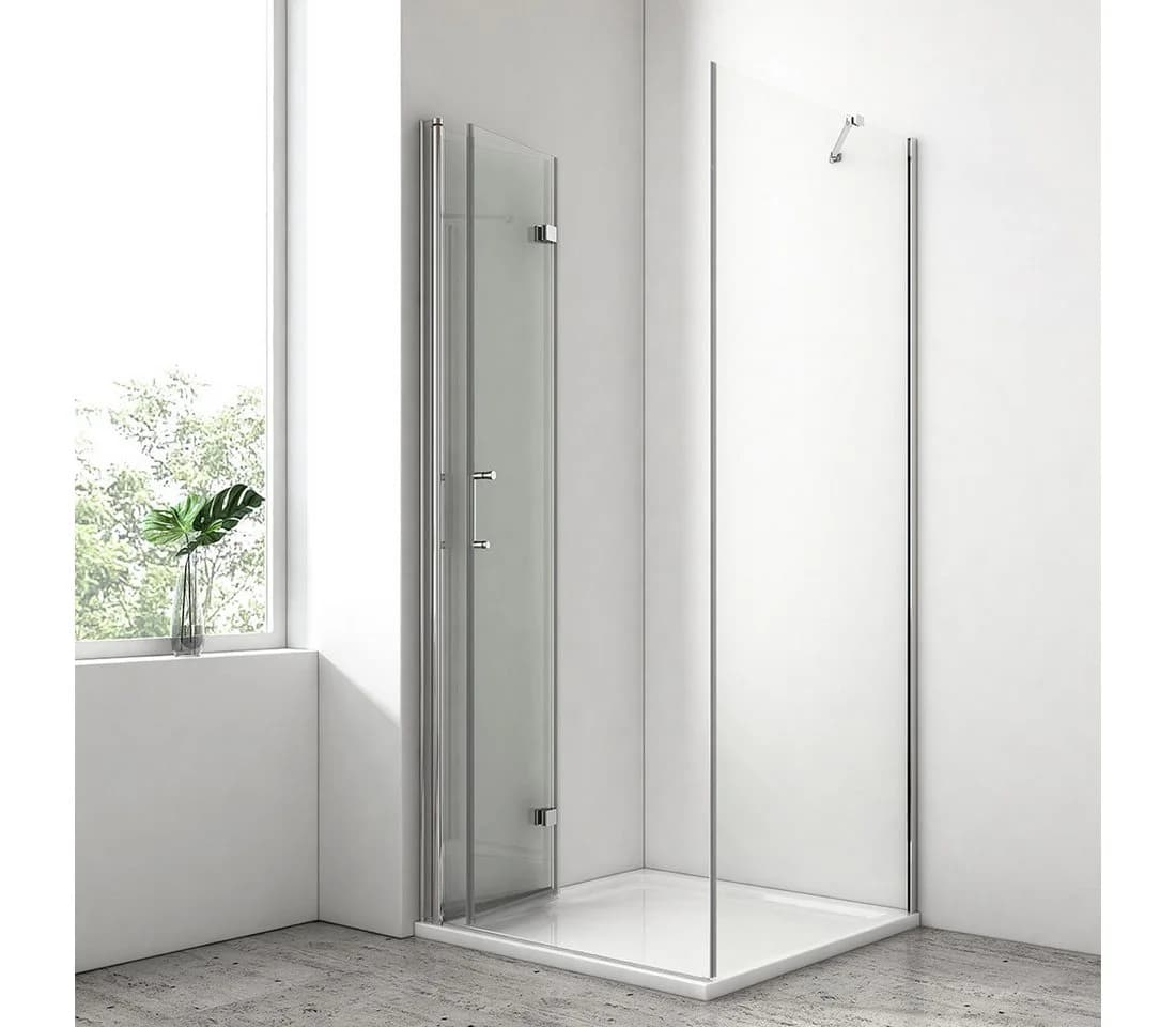 Eckdusche aus Sicherheitsglas und Nano-Glas, klar, 75x80x6mm - Bild 3
