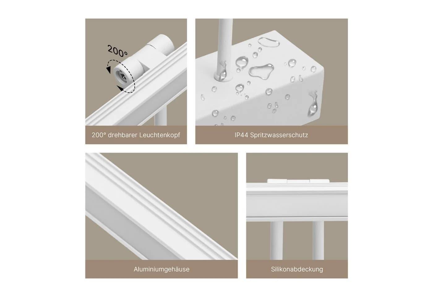 EMKE LED Spiegelleuchte Wandleuchte 40cm drehbar Badezimmer Kaltweiß Neutralweiß - Bild 4
