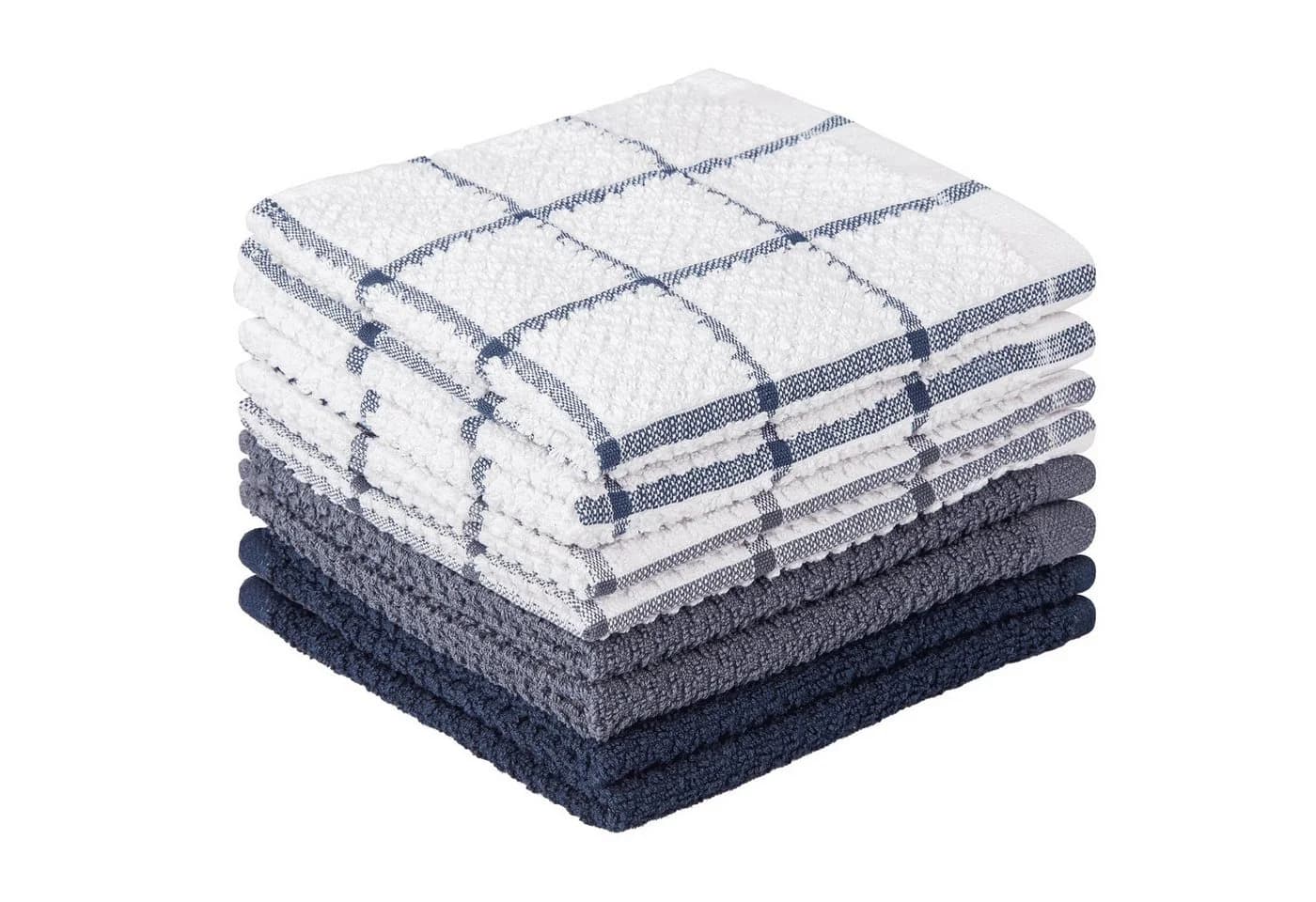 HUGERSTONE Geschirrtuch Set 8-tlg. 100% Baumwolle Blau Grau - Bild 2