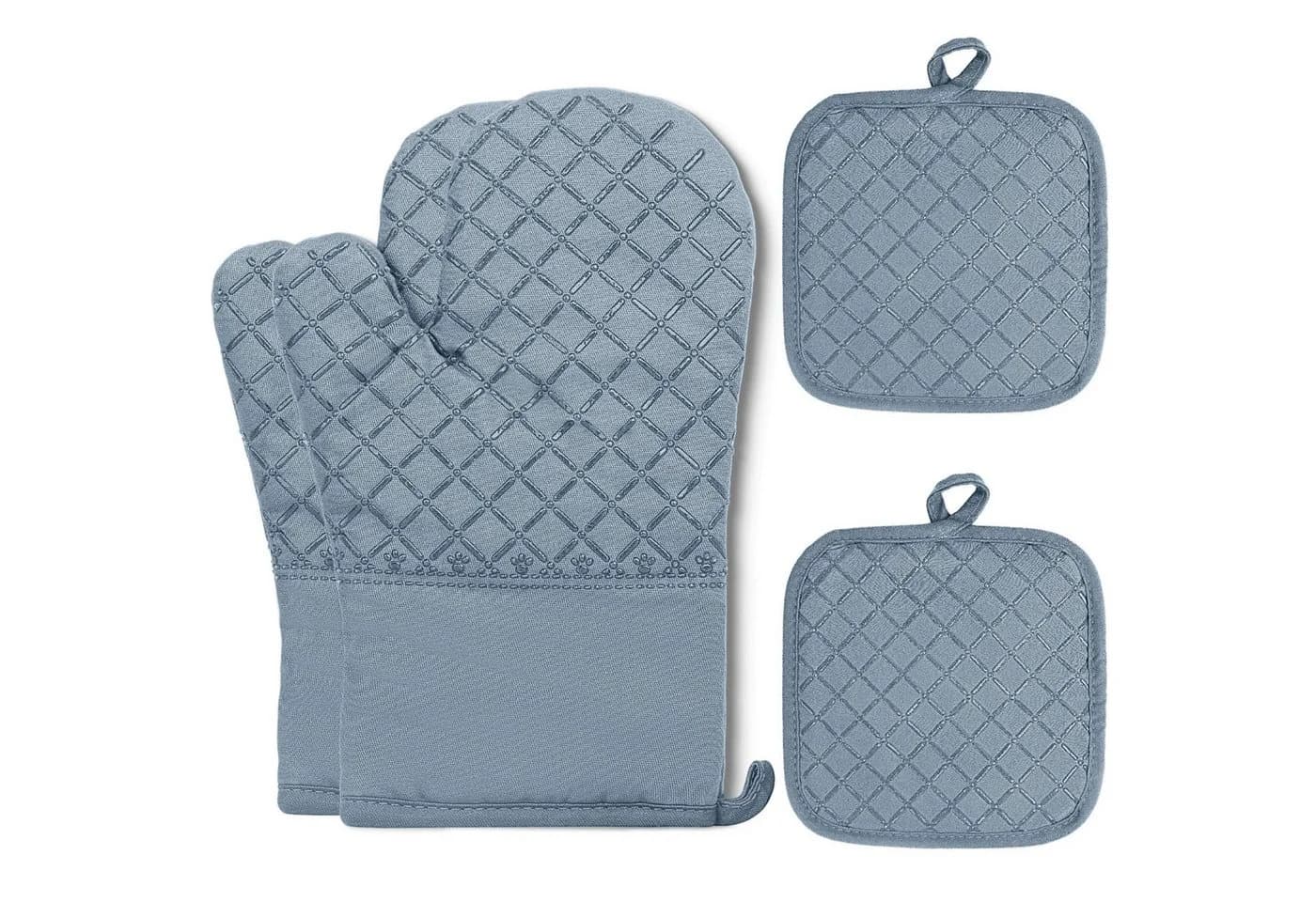 HUGERSTONE Ofenhandschuhe Topflappen Set 4-tlg. Hitzebeständig bis 260°C - Bild 2