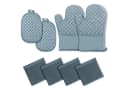 HUGERSTONE Topflappen Set 8-tlg. Blaugrau Silikon & Baumwolle Bild 2