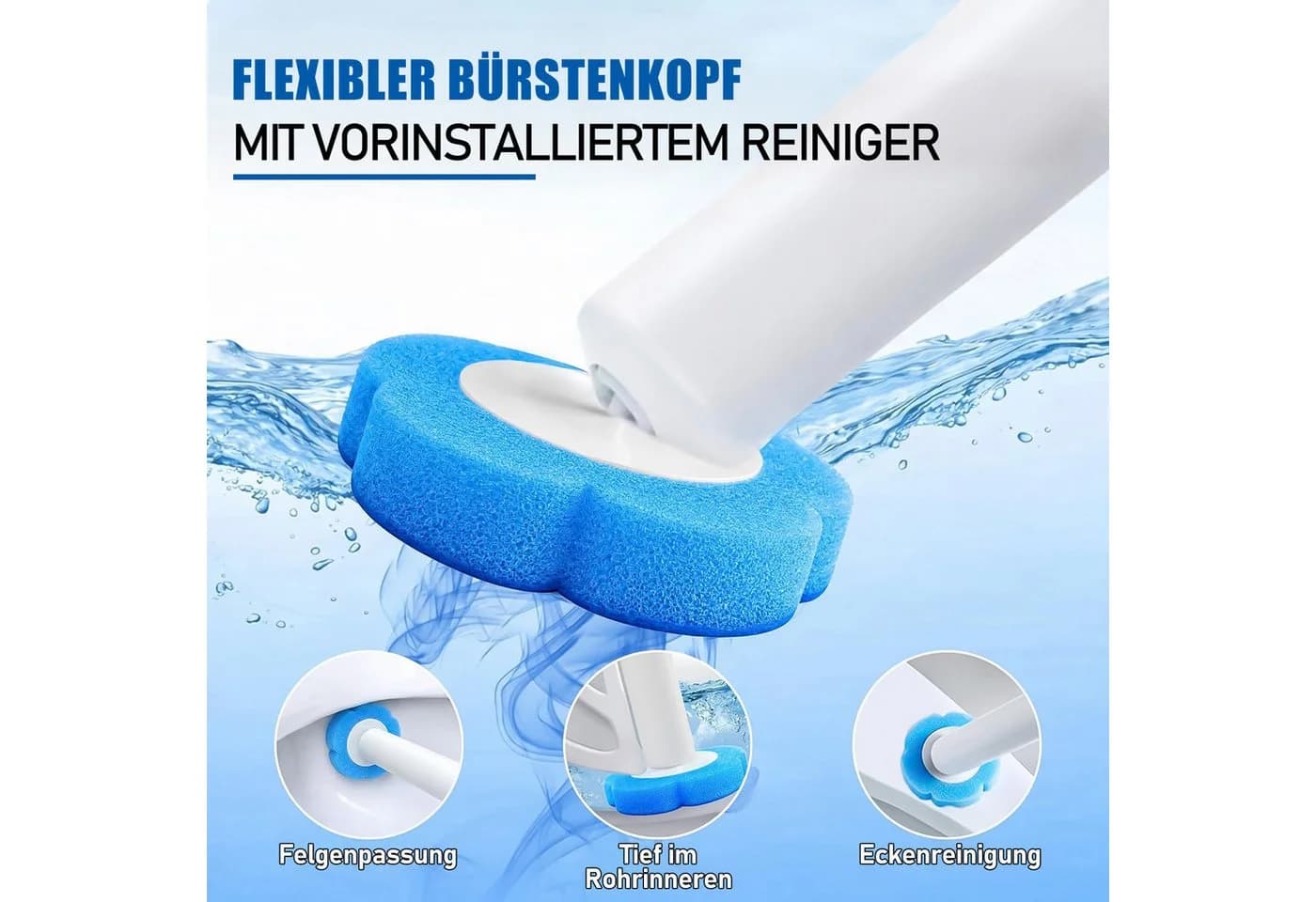 HUGERSTONE WC-Reinigungsbürste mit 48 Einweg-Köpfen & Verlängerungsgriff