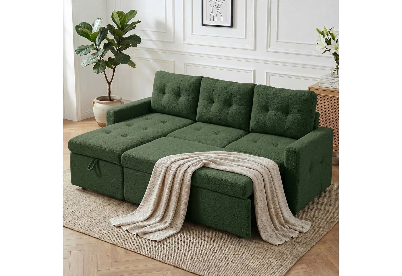 Jiexi Schlafsofa L-Form mit Schlaffunktion & Bettkasten - Bild 2